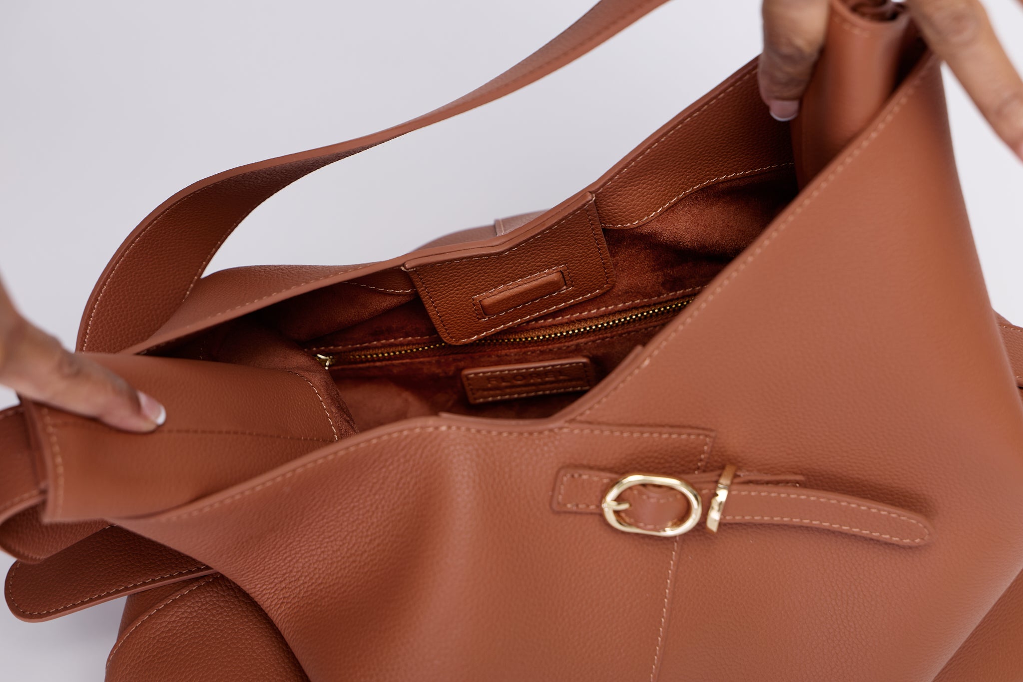 Close up of Florel Silouette hangbag's interior